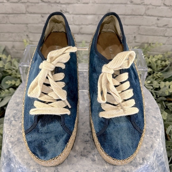 EMU Australia Blue Tie Dye Denim Lace-up Espadrille Sneakers WMS 9M💙EUC💙 - Picture 3 of 9